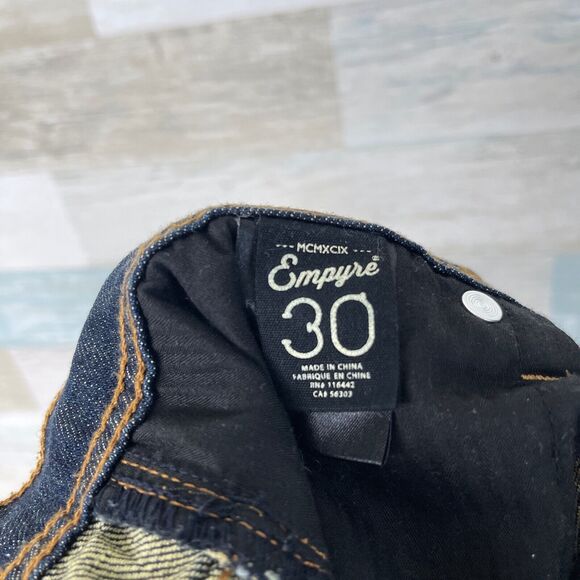 Empyre Skeletor Slim Straight Leg Jeans Dark Wash Stretch Denim Mens 30 30x32 - Picture 8 of 9